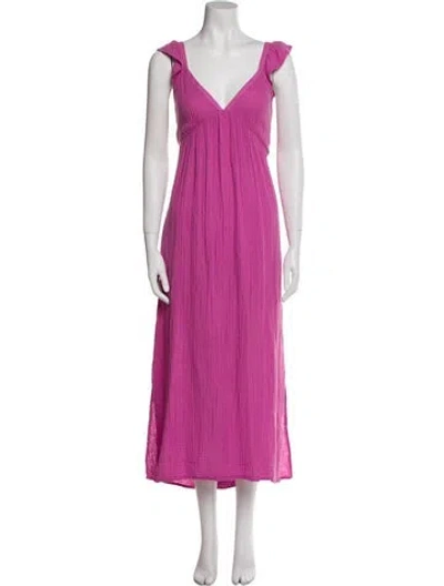Pre-owned Xirena V-neck Long Dress In Purple