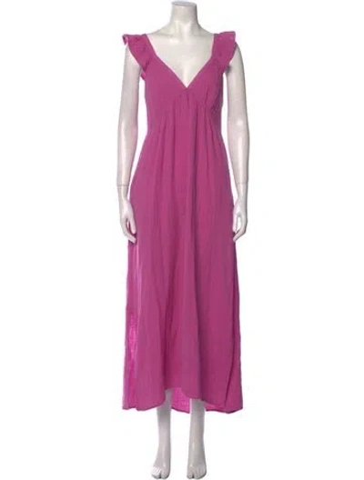 Pre-owned Xirena V-neck Long Dress In Purple