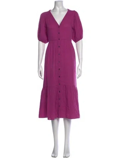 Pre-owned Xirena V-neck Long Dress In Purple