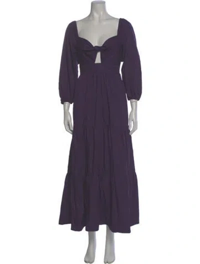 Pre-owned Xirena V-neck Long Dress In Purple