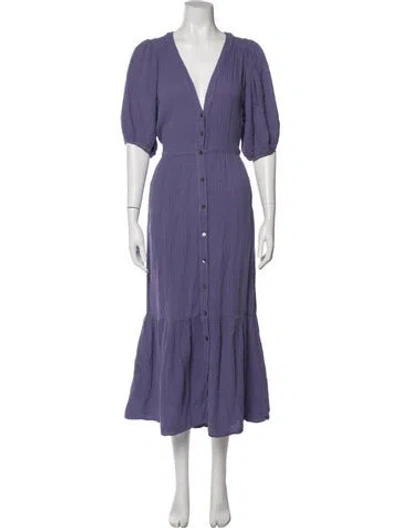 Pre-owned Xirena V-neck Long Dress In Purple