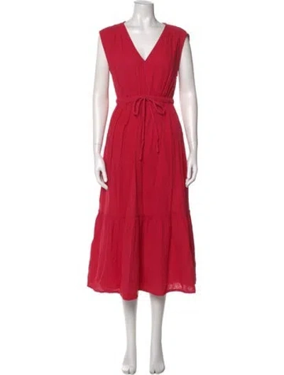 Pre-owned Xirena V-neck Long Dress In Red
