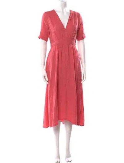 Pre-owned Xirena V-neck Long Dress In Red