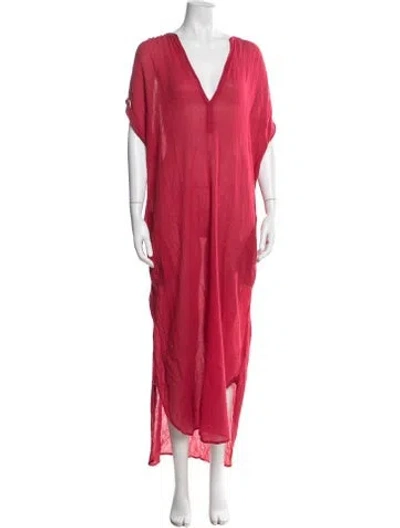 Pre-owned Xirena V-neck Long Dress In Red