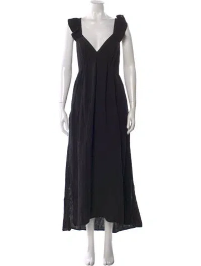 Pre-owned Xirena V-neck Long Dress W/ Tags In Black