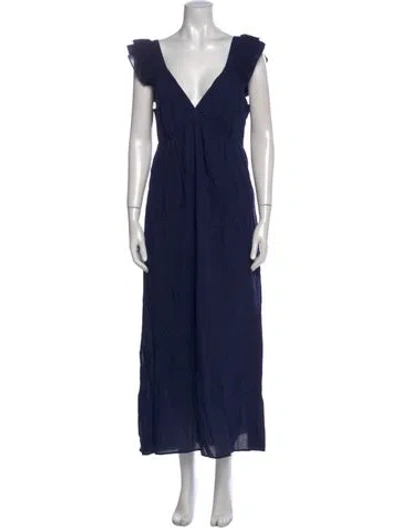 Pre-owned Xirena V-neck Long Dress W/ Tags In Blue