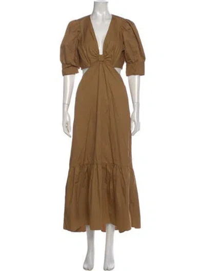 Pre-owned Xirena V-neck Long Dress W/ Tags In Brown