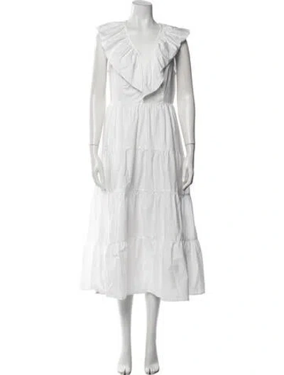 Pre-owned Xirena V-neck Long Dress W/ Tags In White