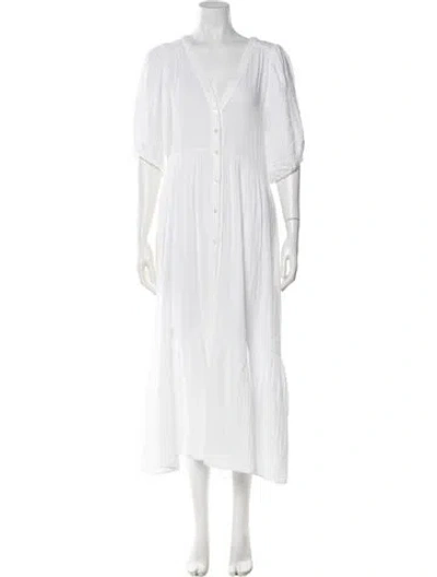 Pre-owned Xirena V-neck Long Dress W/ Tags In White