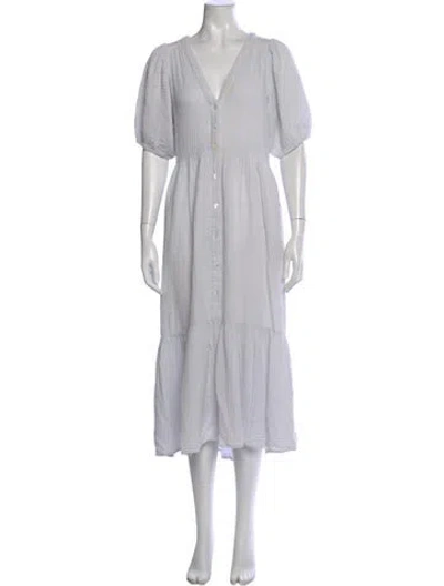 Pre-owned Xirena V-neck Long Dress In White