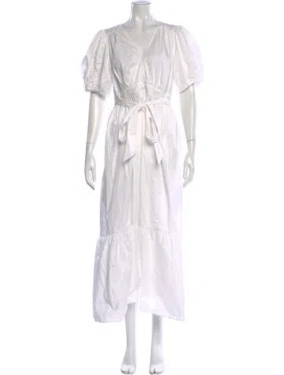 Pre-owned Xirena V-neck Long Dress In White