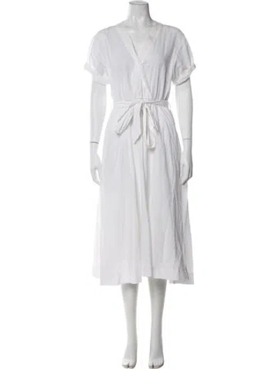 Pre-owned Xirena V-neck Long Dress In White