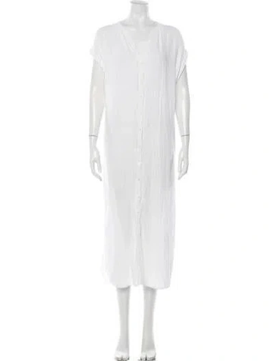 Pre-owned Xirena V-neck Long Dress In White
