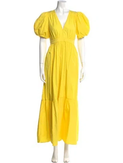 Pre-owned Xirena V-neck Long Dress In Yellow