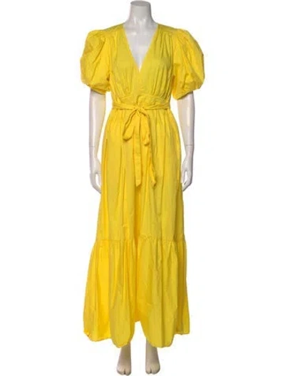 Pre-owned Xirena V-neck Long Dress In Yellow