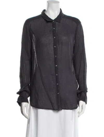 Pre-owned Xirena V-neck Long Sleeve Blouse In Blue