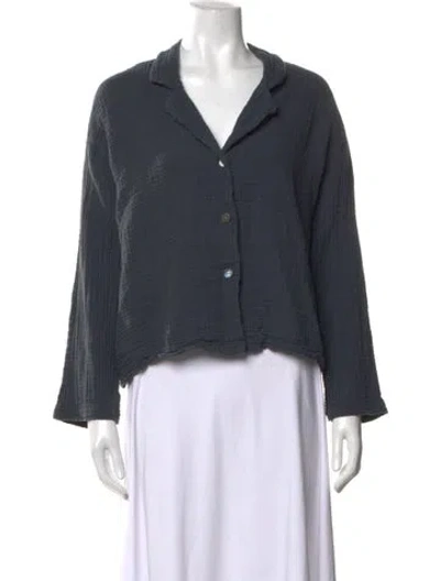 Pre-owned Xirena V-neck Long Sleeve Blouse In Grey