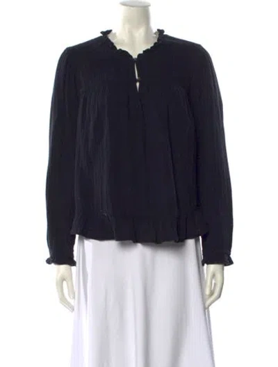 Pre-owned Xirena V-neck Long Sleeve Blouse In Multi