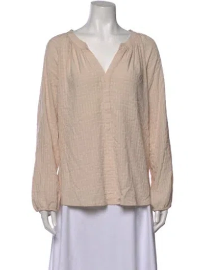 Pre-owned Xirena V-neck Long Sleeve Blouse In Neutral