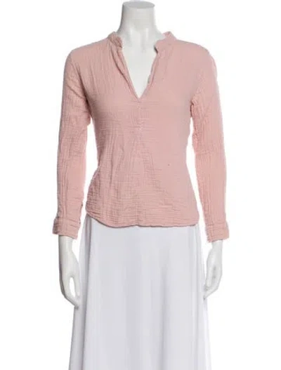 Pre-owned Xirena V-neck Long Sleeve Blouse In Pink