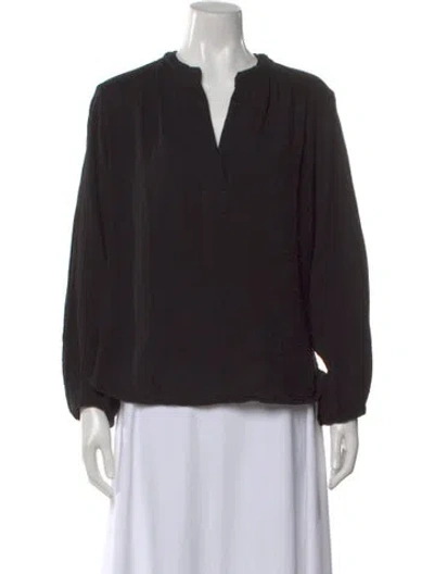 Pre-owned Xirena V-neck Long Sleeve Blouse W/ Tags In Black