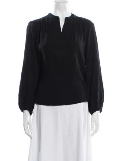 Pre-owned Xirena V-neck Long Sleeve Blouse W/ Tags In Blue