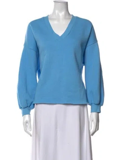 Pre-owned Xirena V-neck Long Sleeve Sweatshirt In Blue