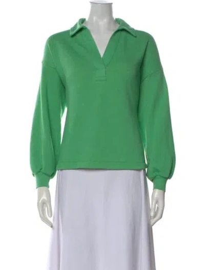 Pre-owned Xirena V-neck Long Sleeve Sweatshirt In Green