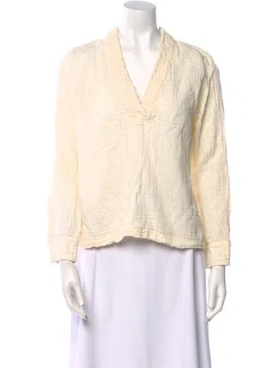 Pre-owned Xirena V-neck Long Sleeve Top In Neutral