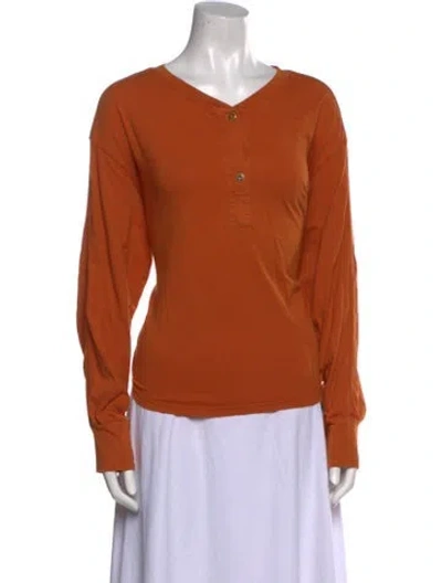 Pre-owned Xirena V-neck Long Sleeve Top W/ Tags In Orange