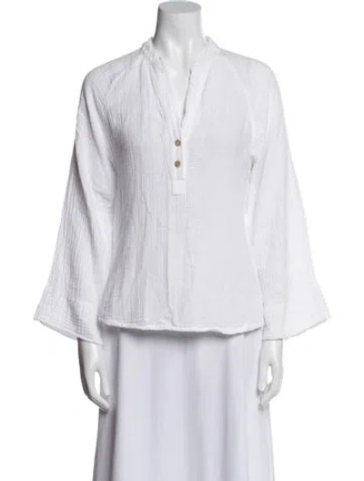 Pre-owned Xirena V-neck Long Sleeve Tunic In White