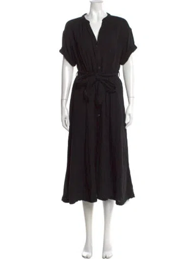 Pre-owned Xirena V-neck Midi Length Dress In Black