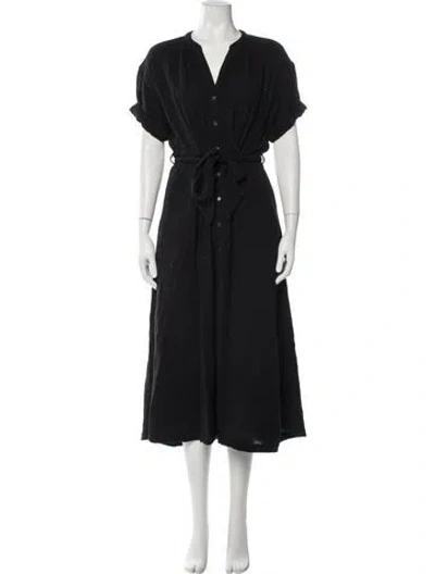 Pre-owned Xirena V-neck Midi Length Dress In Black