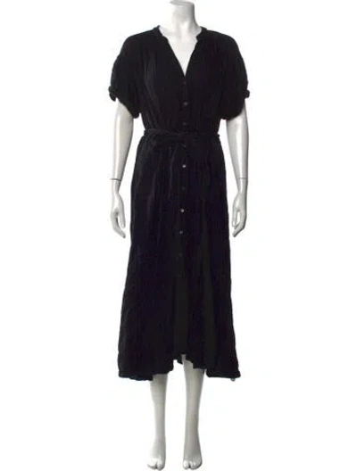Pre-owned Xirena V-neck Midi Length Dress In Black