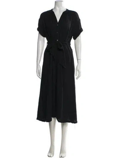 Pre-owned Xirena V-neck Midi Length Dress In Black