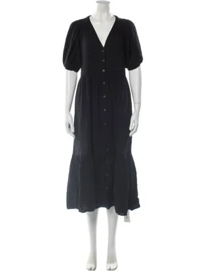 Pre-owned Xirena V-neck Midi Length Dress In Blue