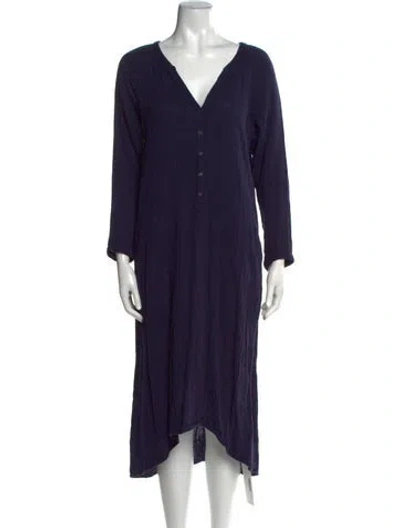 Pre-owned Xirena V-neck Midi Length Dress In Blue