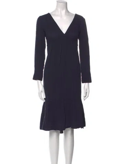 Pre-owned Xirena V-neck Midi Length Dress In Blue