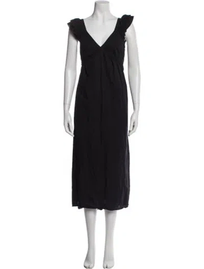 Pre-owned Xirena V-neck Midi Length Dress In Blue