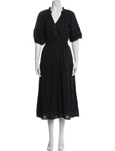 Pre-owned Xirena V-neck Midi Length Dress In Blue