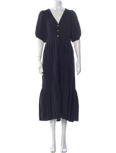 Pre-owned Xirena V-neck Midi Length Dress In Blue