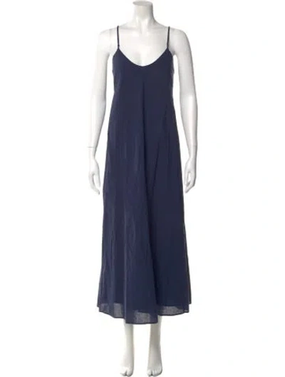 Pre-owned Xirena V-neck Midi Length Dress In Blue