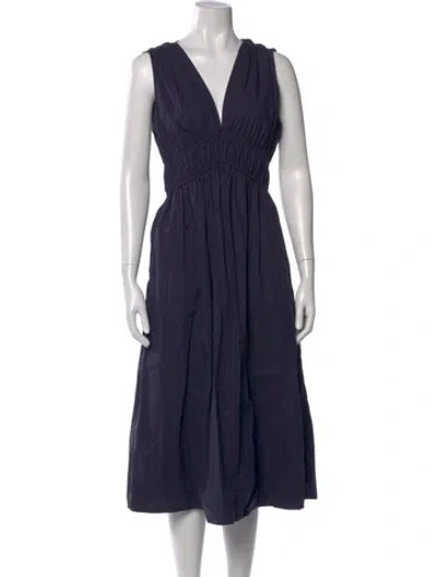 Pre-owned Xirena V-neck Midi Length Dress In Blue