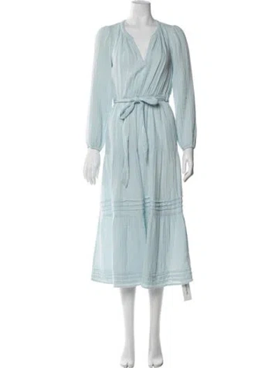 Pre-owned Xirena V-neck Midi Length Dress In Blue