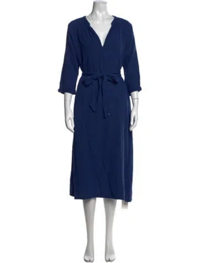 Pre-owned Xirena V-neck Midi Length Dress In Blue