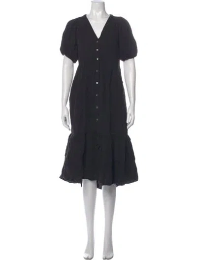 Pre-owned Xirena V-neck Midi Length Dress In Gray