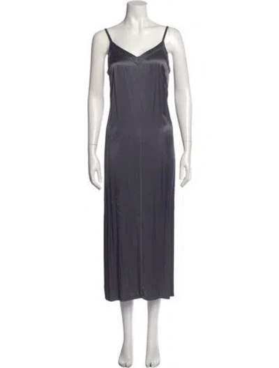 Pre-owned Xirena V-neck Midi Length Dress In Gray