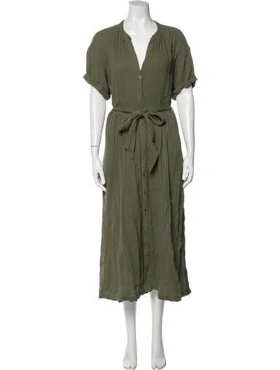 Pre-owned Xirena V-neck Midi Length Dress In Green