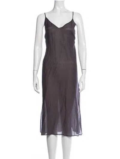 Pre-owned Xirena V-neck Midi Length Dress In Grey
