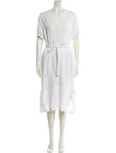Pre-owned Xirena V-neck Midi Length Dress In Neutral